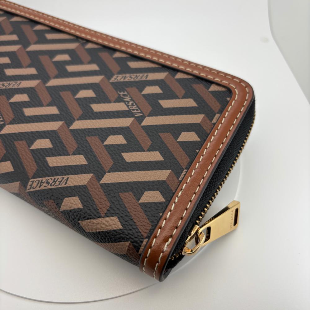 ★未使用★ヴェルサーチ ラ グレカ シグネチャー ラウンドジップ コインケース 未使用級 7.5万 Versace ラウンドジップ長財布 ラグレカ