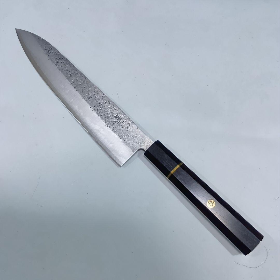 銀三 本鍛造 なしじ 和牛刀 包丁 21cm 牛刀 金巻黒檀八角柄 - メルカリ