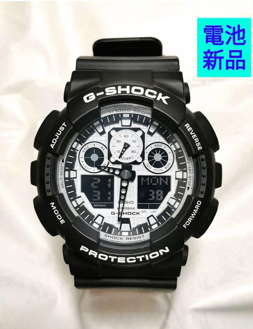 【電池新品】CASIO G-SHOCK GA-100BW(5081)白黒