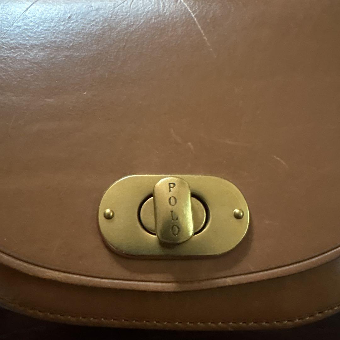 極美品　Polo RALPH LAUREN ブラウンレザー ショルダーバッグ