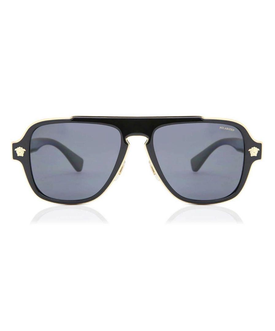 VERSACE ブラック スクエアサングラス