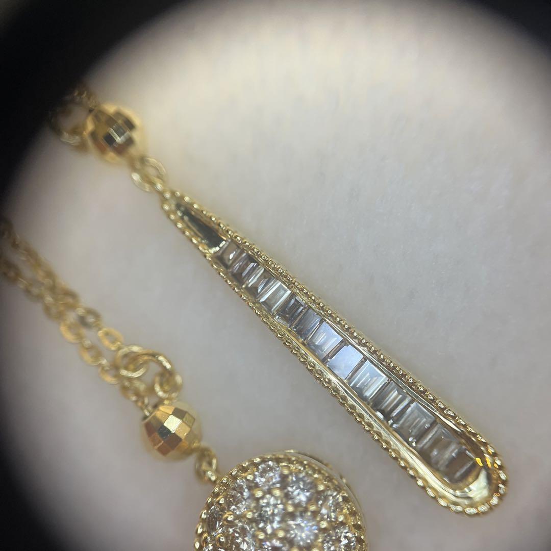 GSTV k18 ロングネックレス 0.4ct 2way ブラウンダイヤ