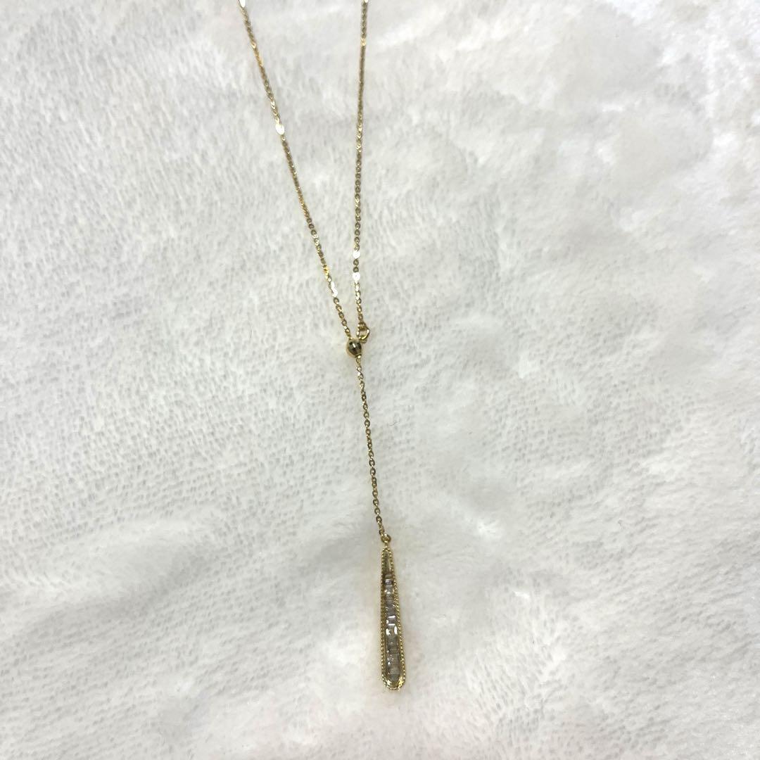 GSTV k18 ロングネックレス 0.4ct 2way ブラウンダイヤ