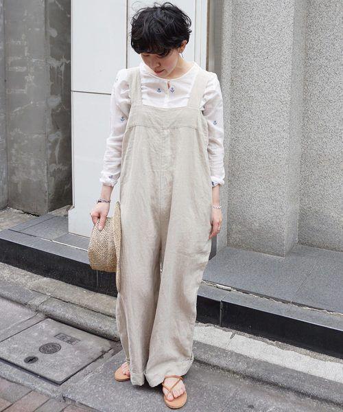 美品ジャーナルスタンダードラックス☆リネンベアTOPサロペット www
