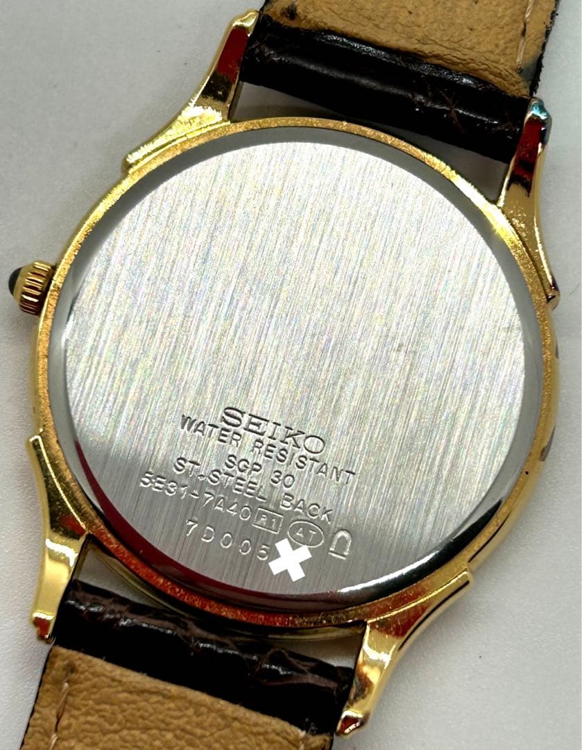 100%正規品100%正規品セイコー ドルチェ メンズ クォーツ ゴールド