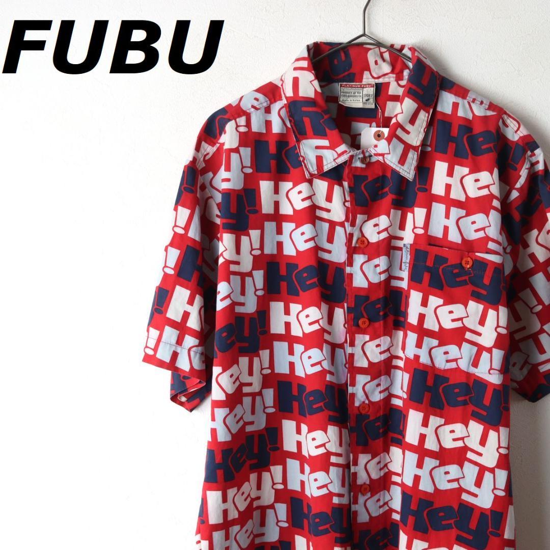 PLATINUM FUBU プラティナムフブ 半袖シャツ 総柄 レッド L