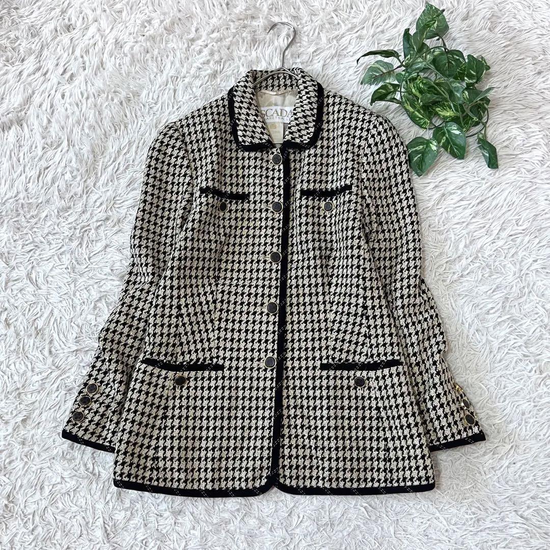 希少 ESCADA エスカーダ　ジャケット　千鳥格子　ウール　36 ドイツ製