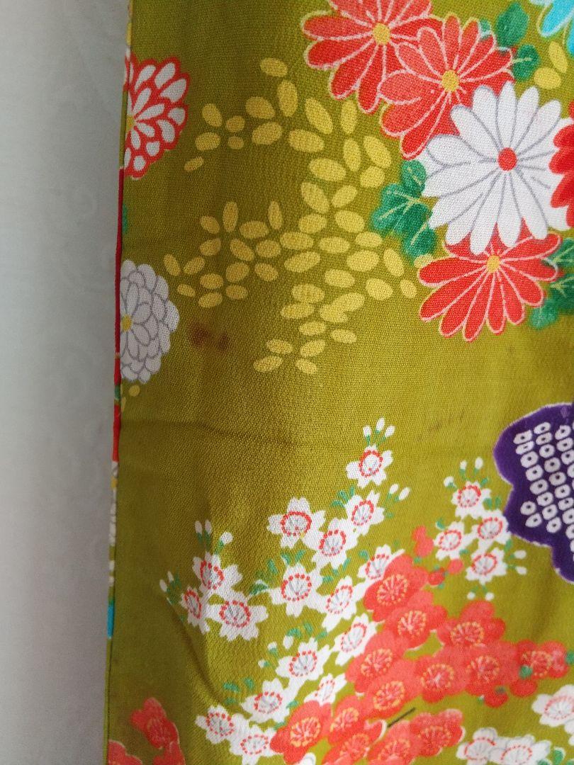 専用になります　　　アンティーク女の子の着物 抹茶色