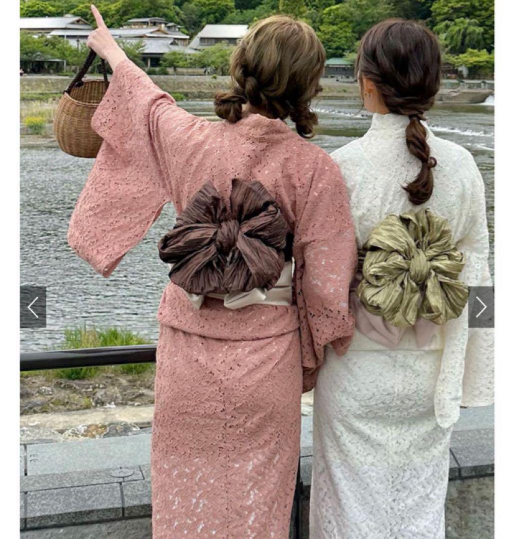 新品♡グレイル♡花柄レース浴衣・帯2点セット ホワイト - メルカリ