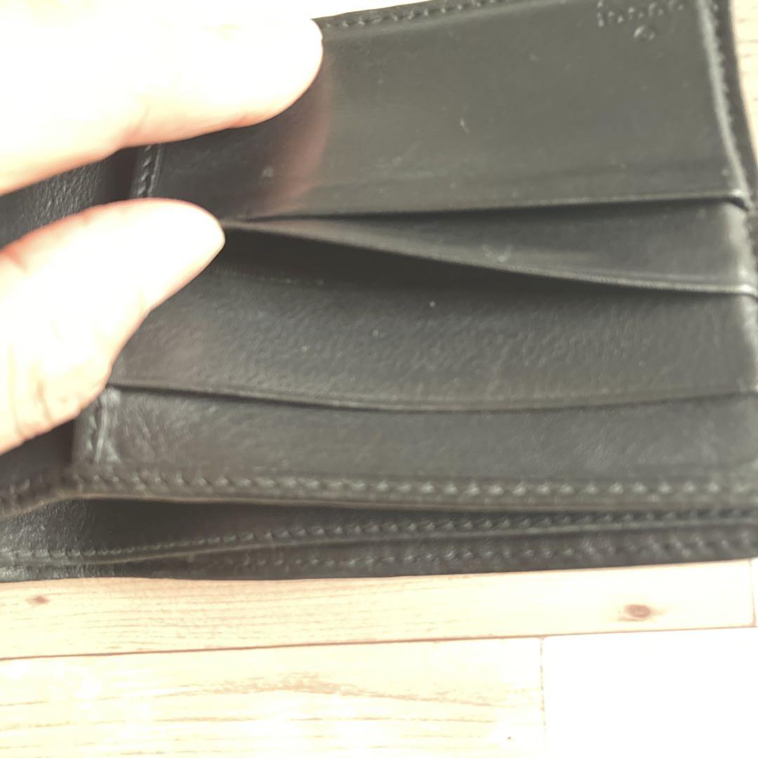 GUCCI 【正規品】ブラック GGパターン 二つ折り財布