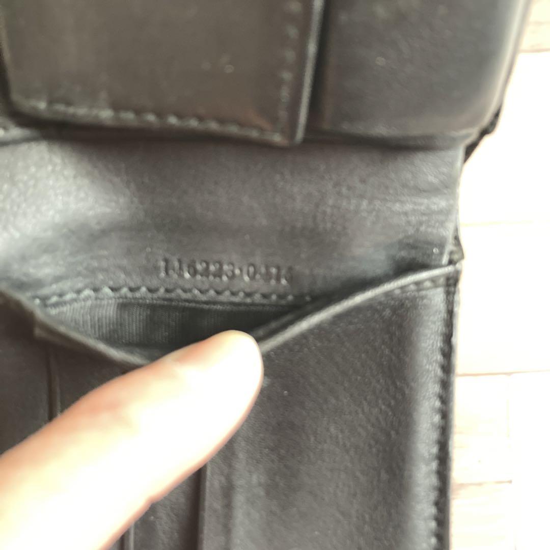 GUCCI 【正規品】ブラック GGパターン 二つ折り財布