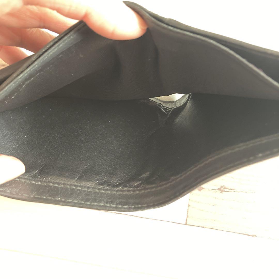 GUCCI 【正規品】ブラック GGパターン 二つ折り財布