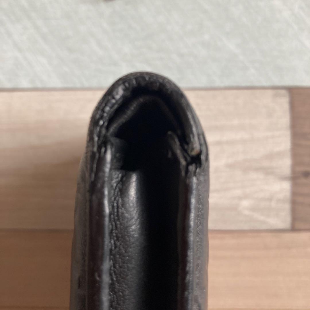 GUCCI 【正規品】ブラック GGパターン 二つ折り財布