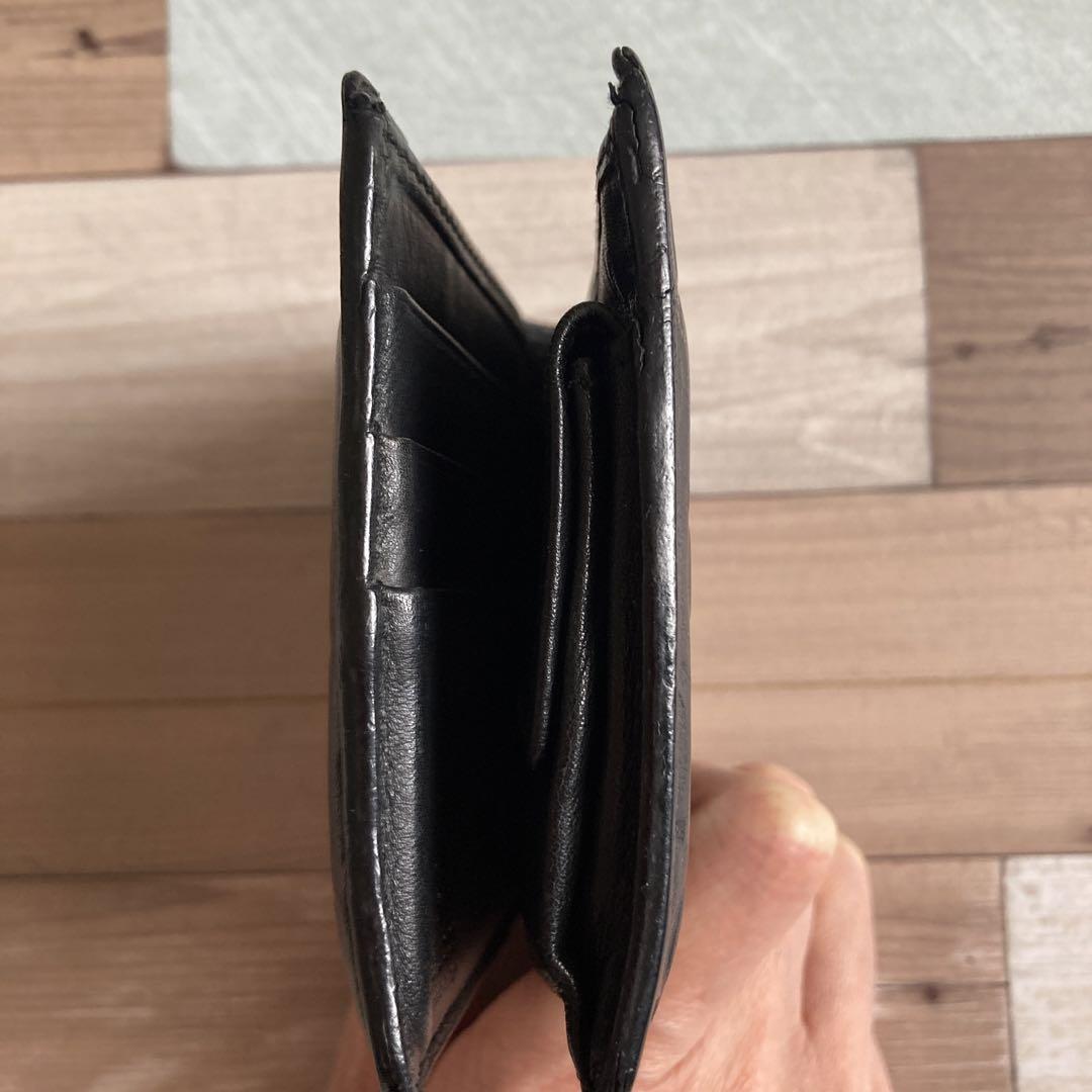 GUCCI 【正規品】ブラック GGパターン 二つ折り財布
