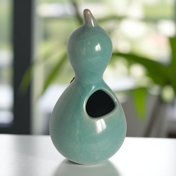 掛け花瓶 花入れ 青磁 瓢箪型 吊るし花瓶 茶道具 青緑色 - メルカリ