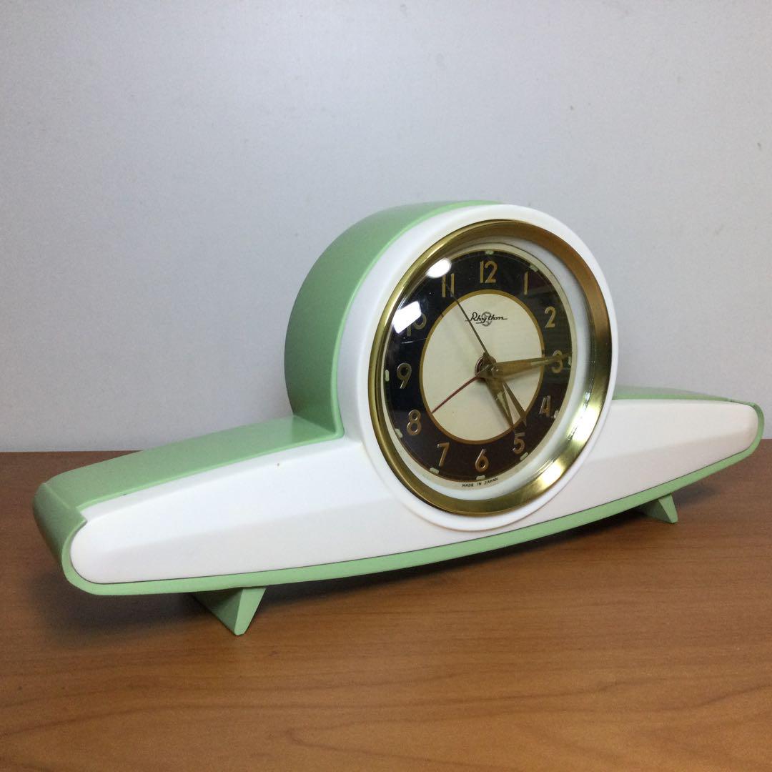 1950年代後期頃　リズム時計　三針目覚置時計　美品　アンティーク　古道具