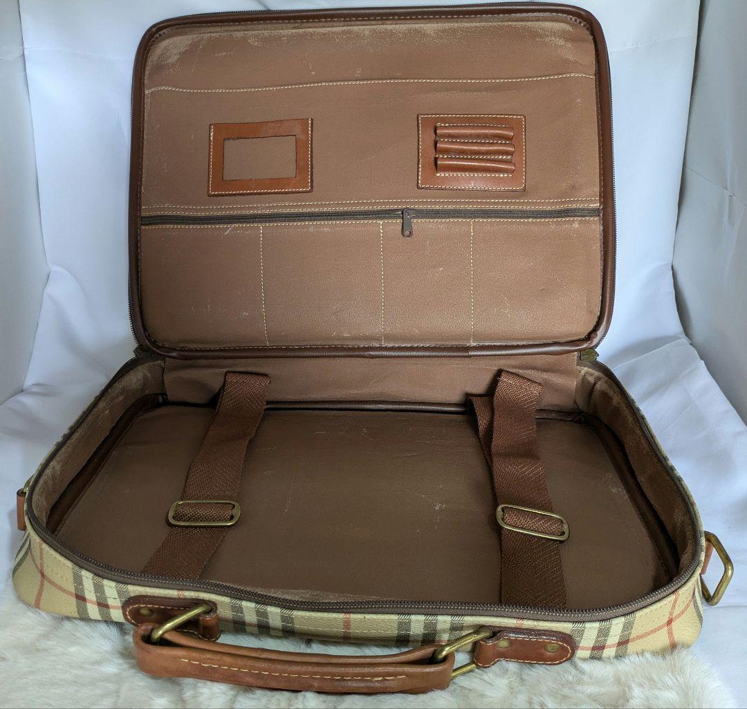 BURBERRY バーバリー ノバチェック  PVC レザー ビジネス バッグ