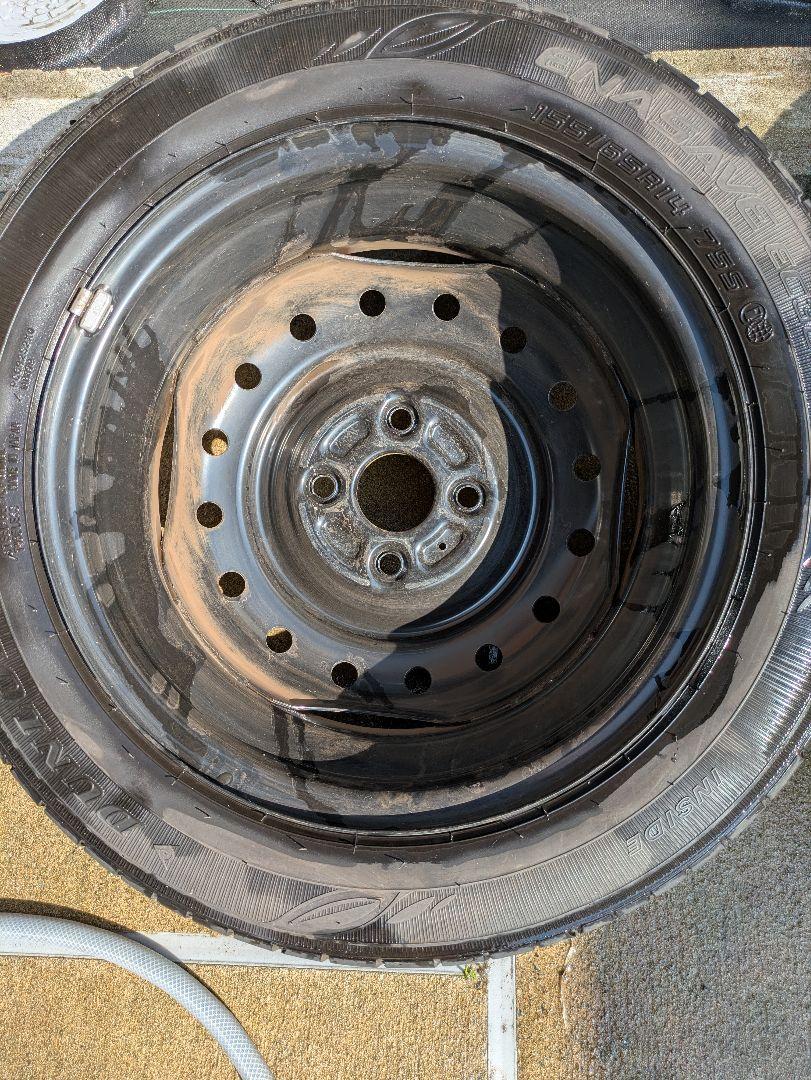 155/65R14 夏タイヤ ホイール付 ４本セット 送料込 ２２年 １４インチ