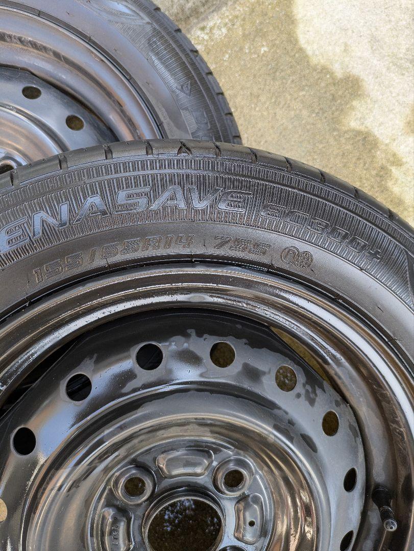 155/65R14 夏タイヤ ホイール付 ４本セット 送料込 ２２年 １４インチ