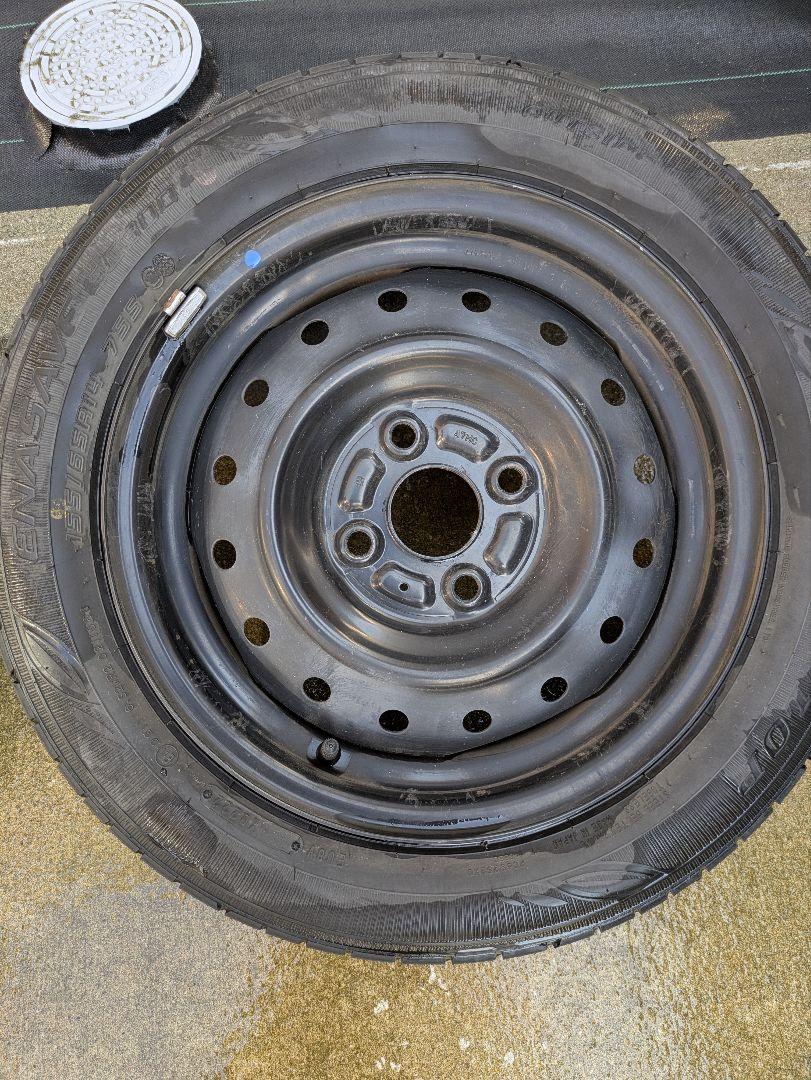 155/65R14 夏タイヤ ホイール付 ４本セット 送料込 ２２年 １４インチ