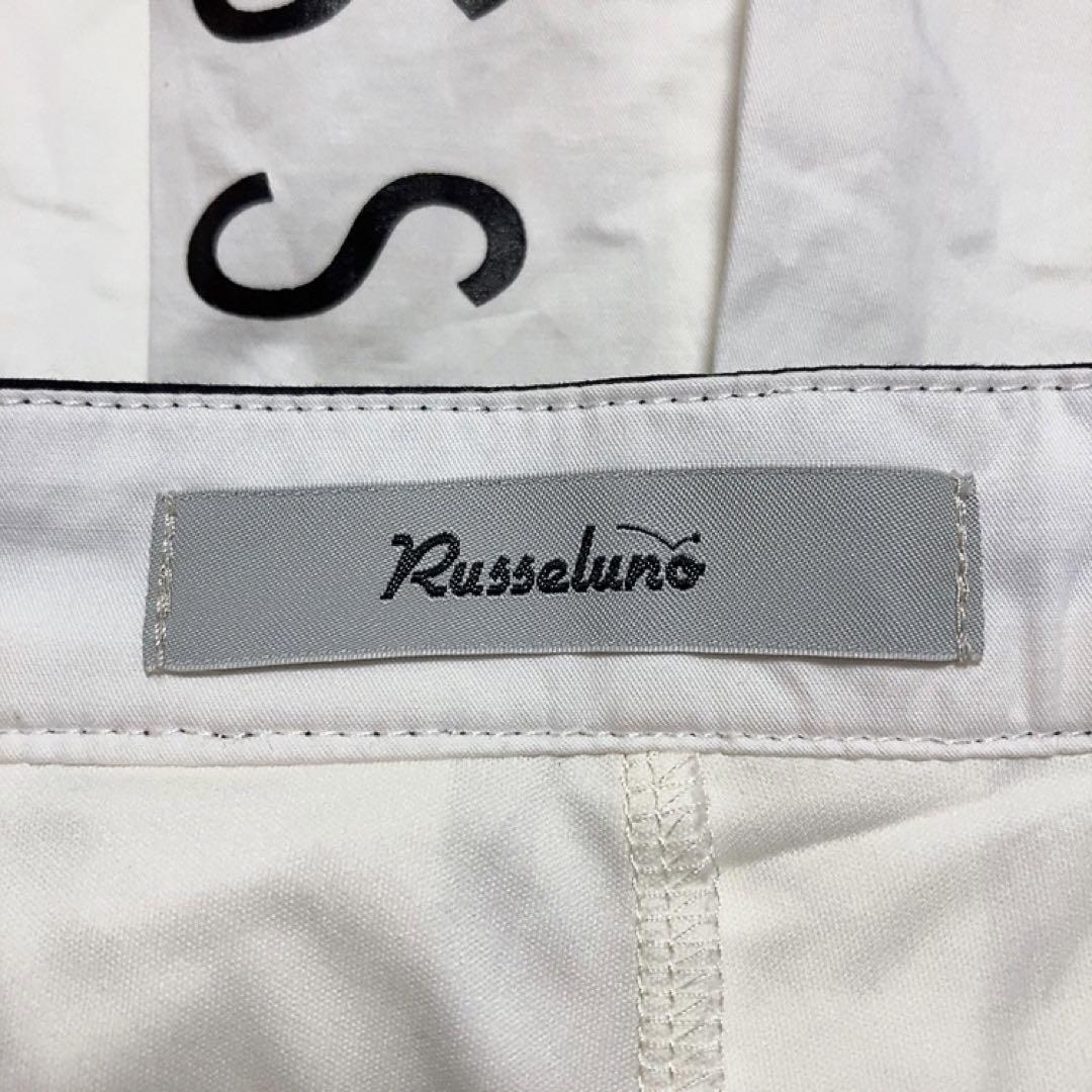 【お気にいる】 Russeluno ラッセルノ スカート ゴルフ キュロット 白 黒 ロゴ 0 レディースウェア