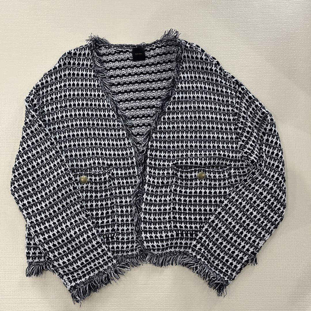 Spick & Span ツイードニットフリンジジャケット - メルカリ