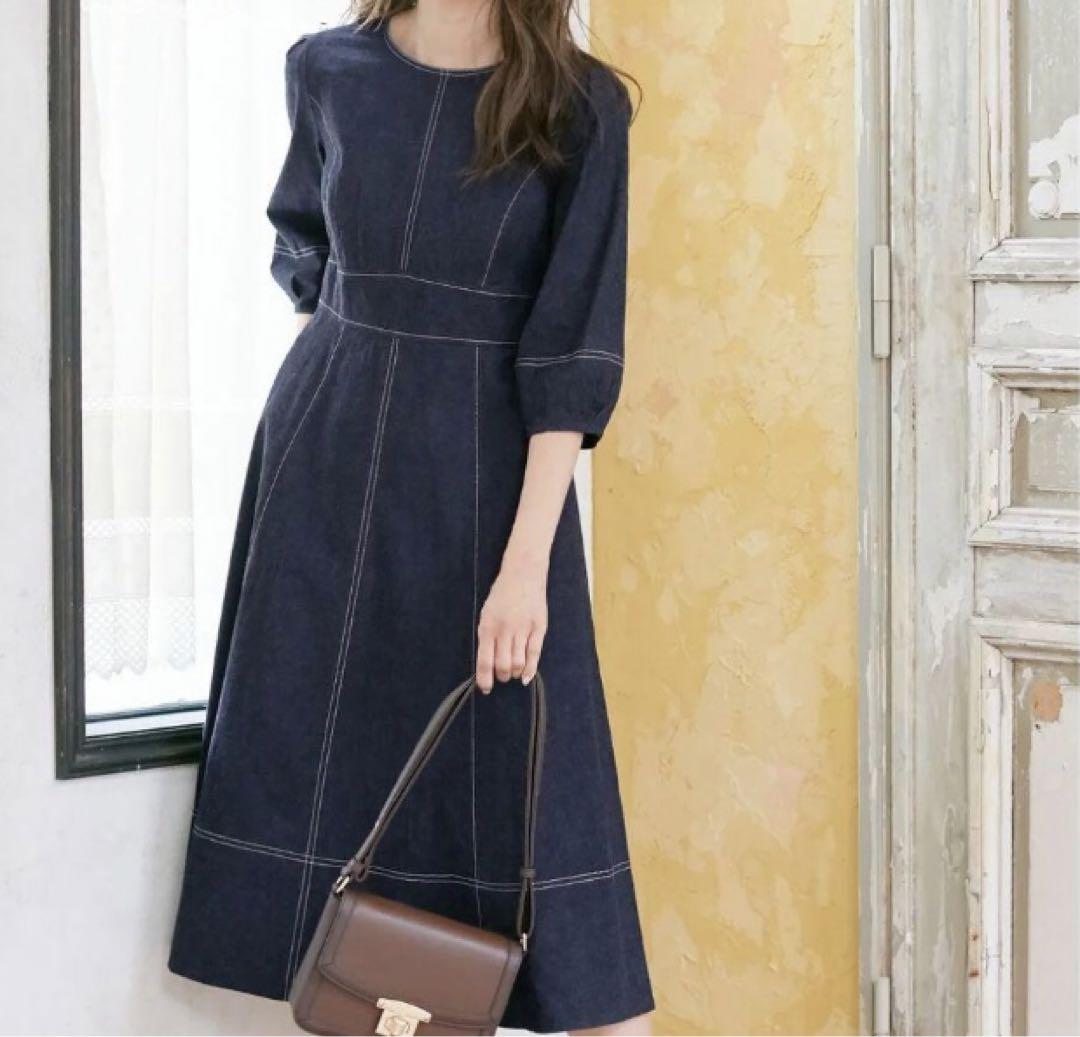 anysis 細見え 洗えるデニムワンピース ロング丈 Mサイズ