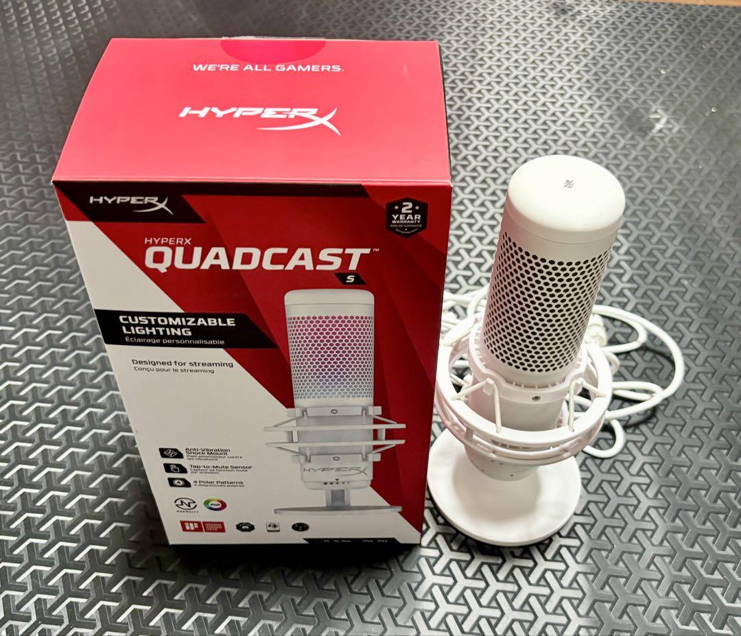 HyperX QuadCast S スタンドマイク 白　RBG ゲーミング