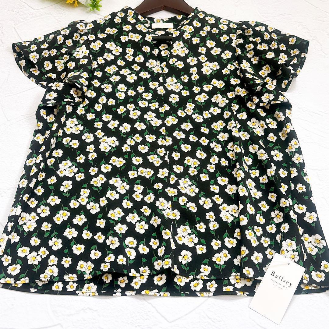 《新品》Ballsey スピアワートフラワープリント フレアスリーブブラウス M