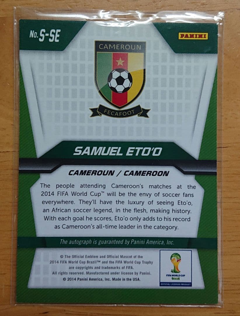 サミュエル エトー 直筆サインカード目立った傷や汚れなし YUZUMIYA_COM