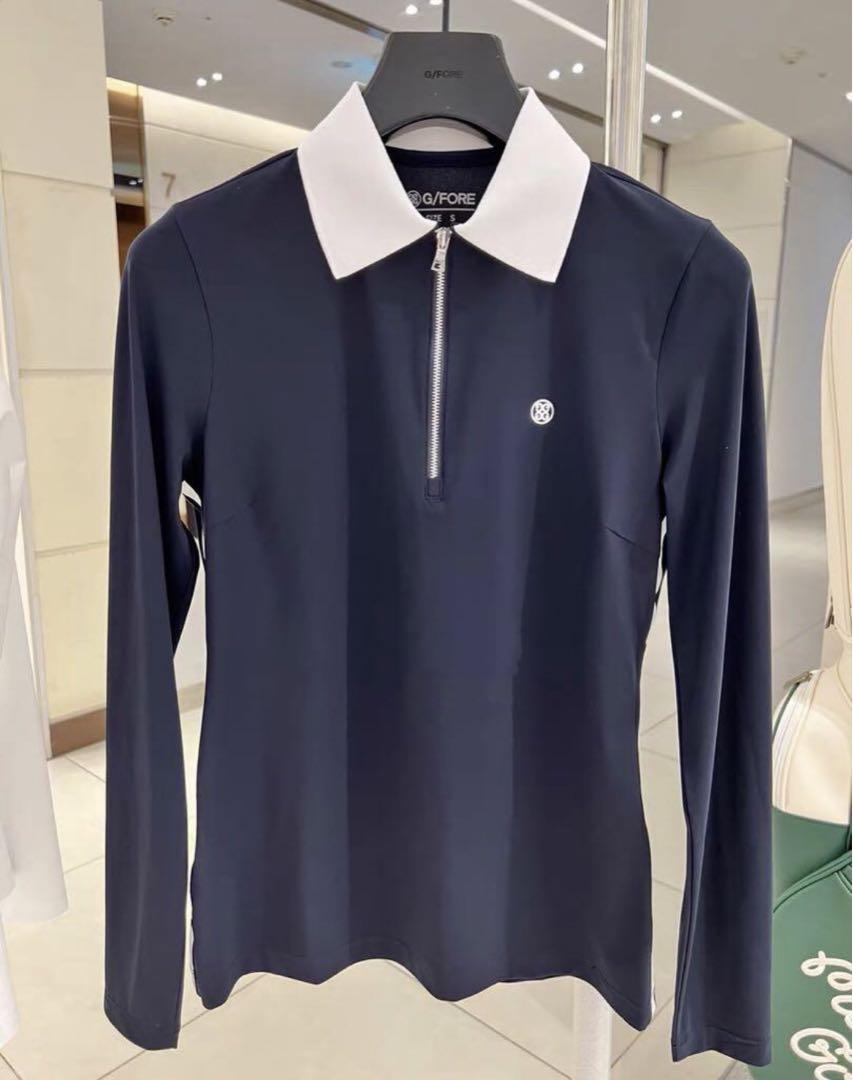 ジーフォアG/FORE ゴルフ レディース 長袖 ポロシャツ ハーフジップ
