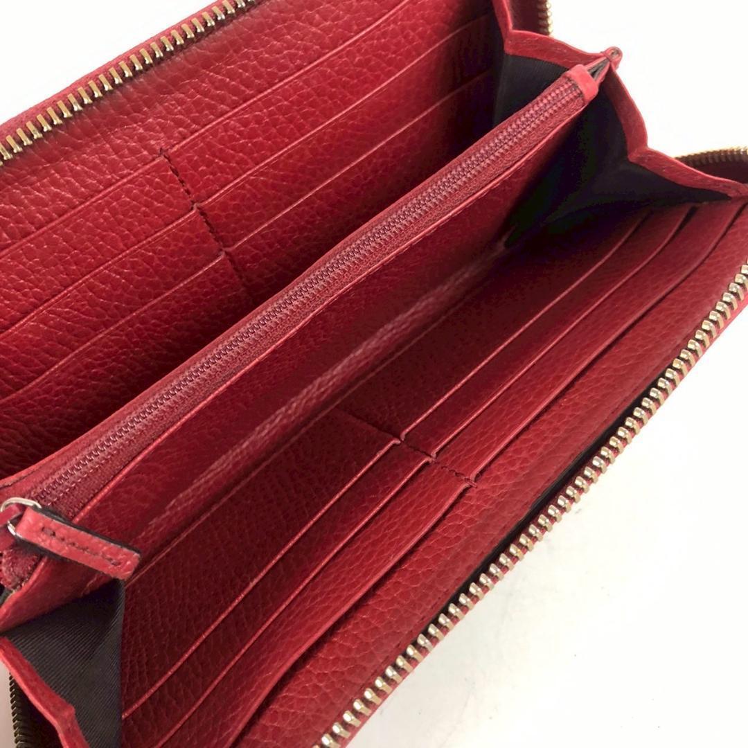 GUCCI グッチ GGキャンバス ラウンドファスナー 長財布 レディース
