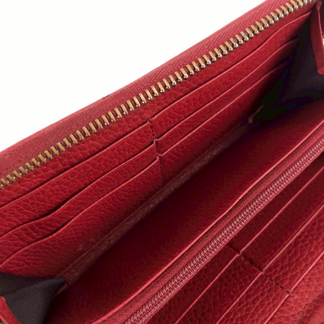 GUCCI グッチ GGキャンバス ラウンドファスナー 長財布 レディース