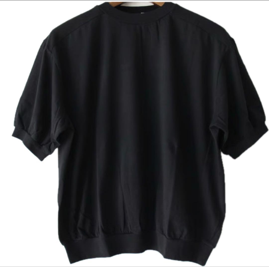 homspun☆今期新品未使用 30/1天竺クルーネックプルオーバー　ブラック