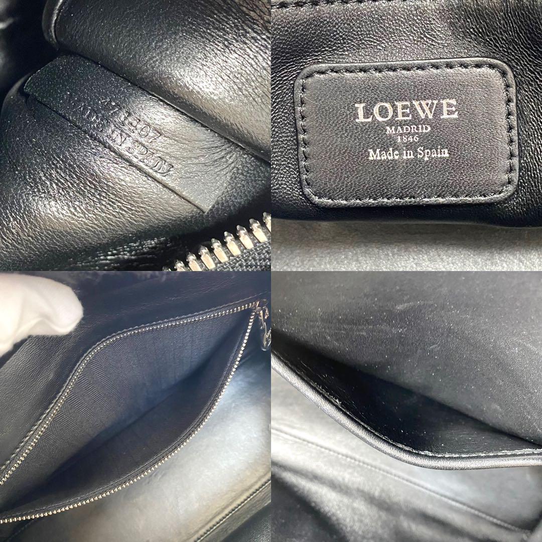 LOEWE ロエベ アマソナ28 ハンドバッグ ブラック 黒　シルバー金具