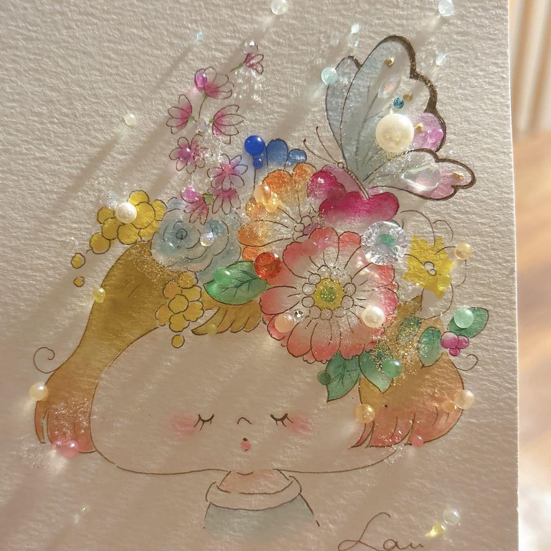 グラスアート　イラスト　水彩画　原画