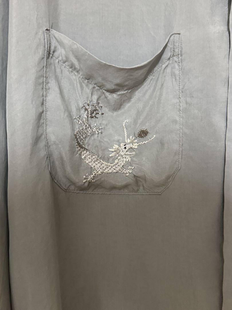 ANCELLM AGING EMBROIDERY SHIRT(SAX)即購入❌