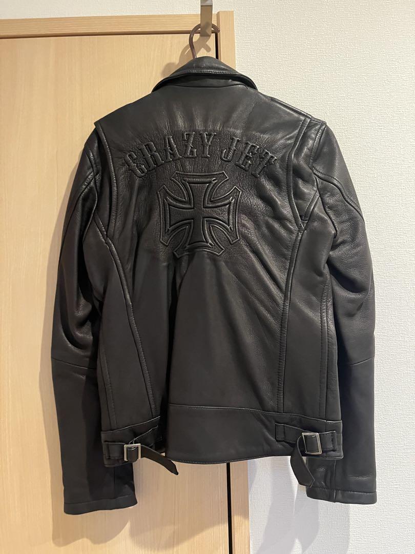 【美品】CRAZY JET 清木場俊介 ダブルライダース ブラック
