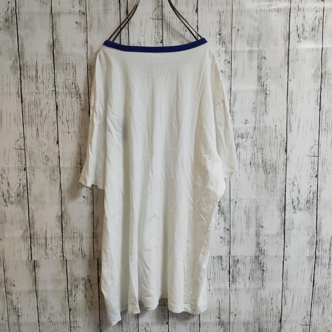 ユーズド ラルフローレン リンガーTシャツ 白青 刺繍ロゴ 0HwWd-m49160341974 よりお