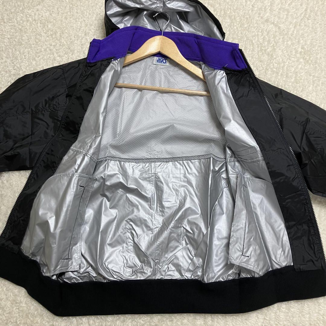 未使用☆タグ付 アシックス ウインドブレーカー セットアップ レコーダー 黒