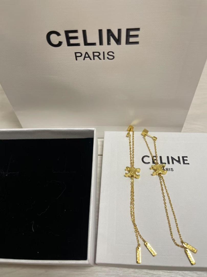 CELINE ゴールド チェーンピアス