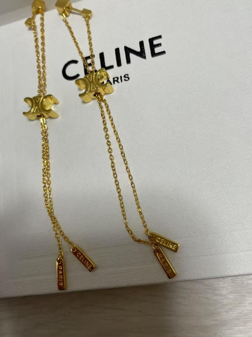 CELINE ゴールド チェーンピアス