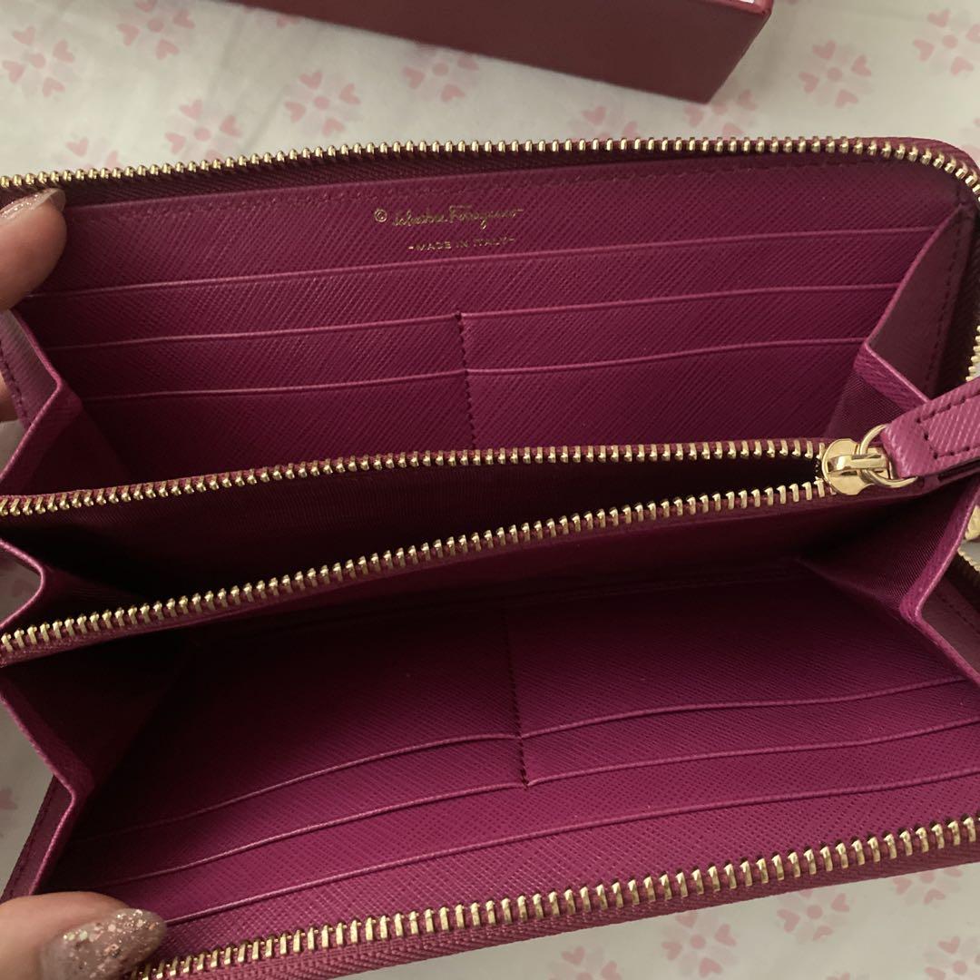 素敵な Ferragamo Salvatore ピンク 長財布 VERA 小物
