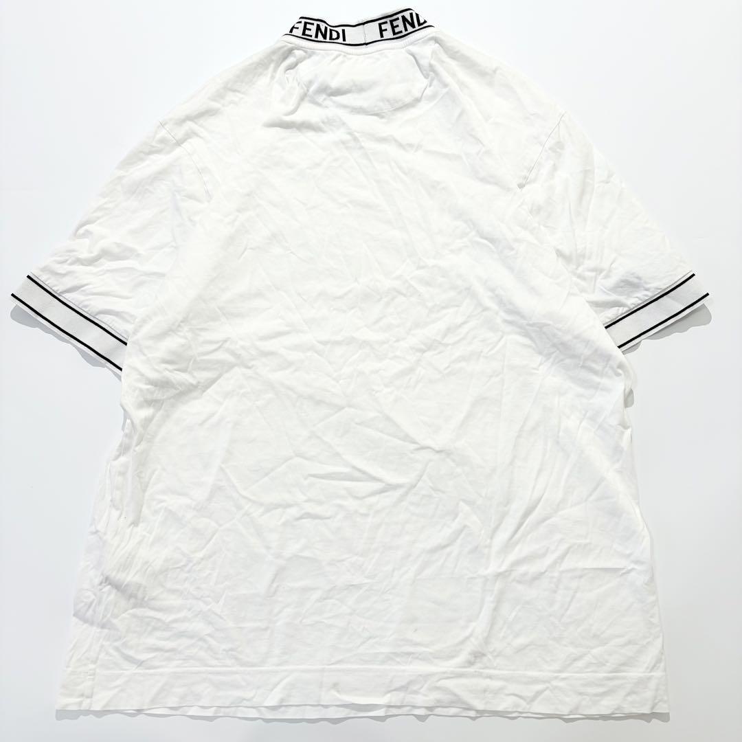 【大きいサイズ】FENDI Ｔシャツ 半袖 ホワイト ネックロゴ 3XL