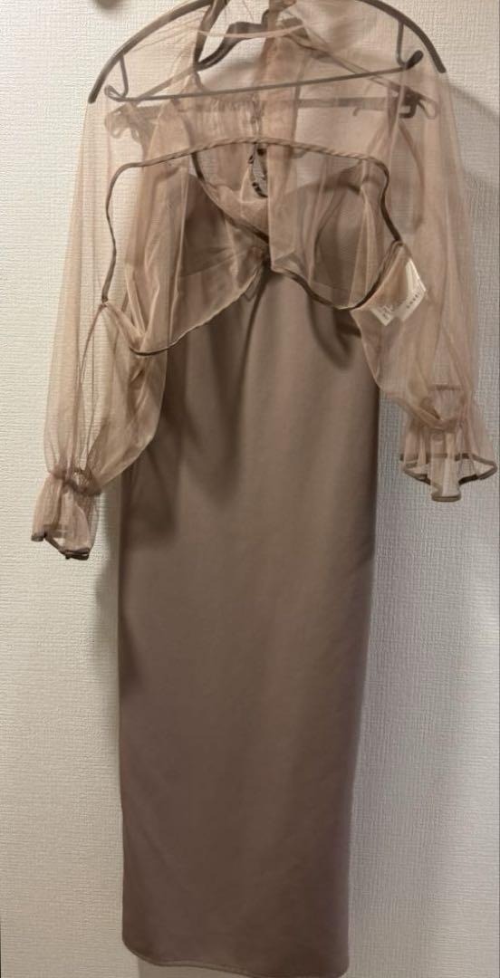 Ameri vintage dress ベージュ S