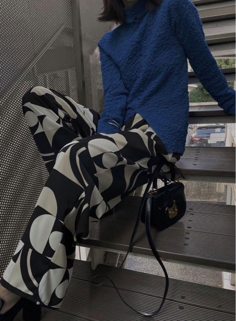 パンツ AMERI INDIVIDUAL GEOMETRIC PATTERN PANTS
