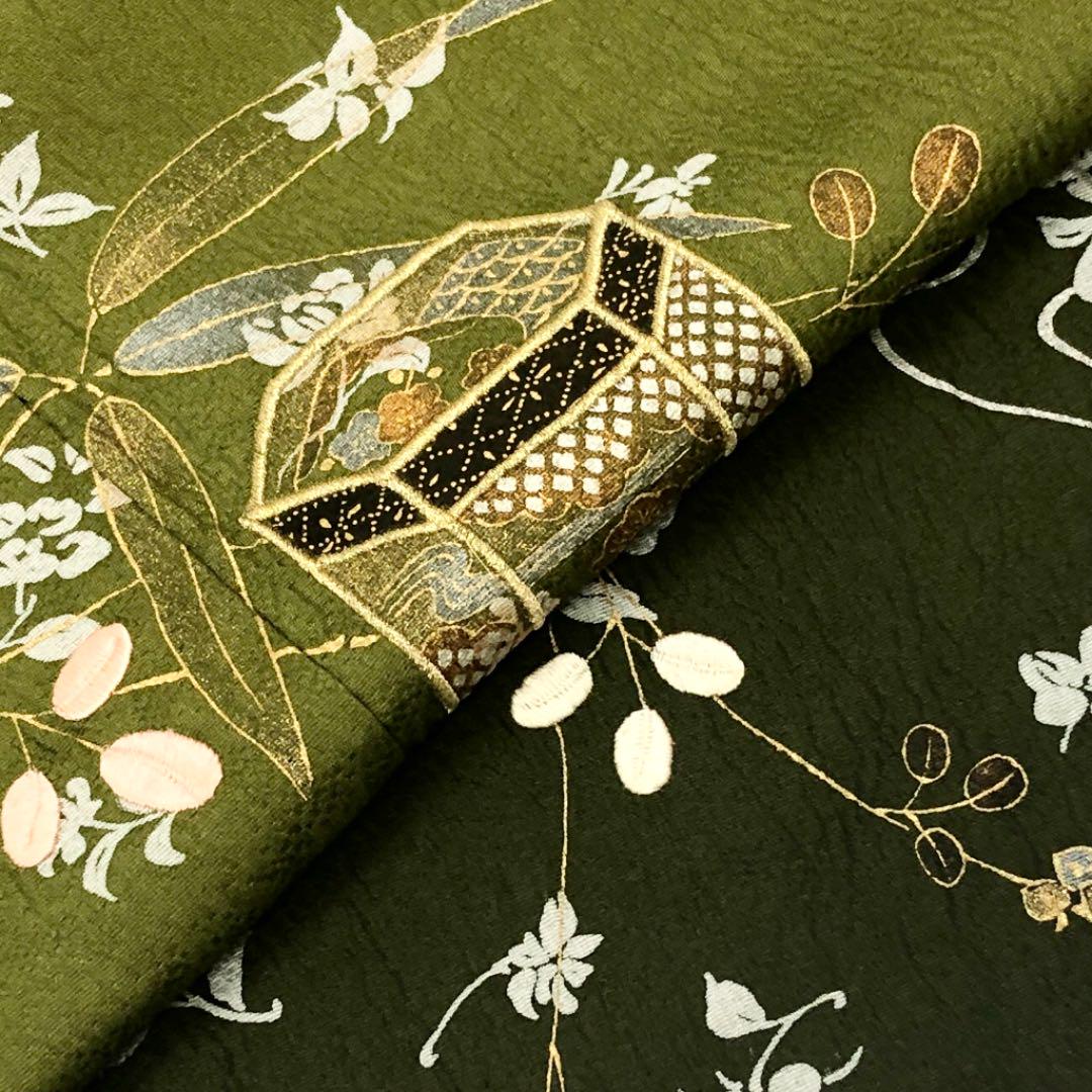 安い2022 K-2272 付下げ 菊と萩の花 貝桶 刺繍 金糸 威光茶色 グラデーション E7r6B-m49178399037 安いお買い得