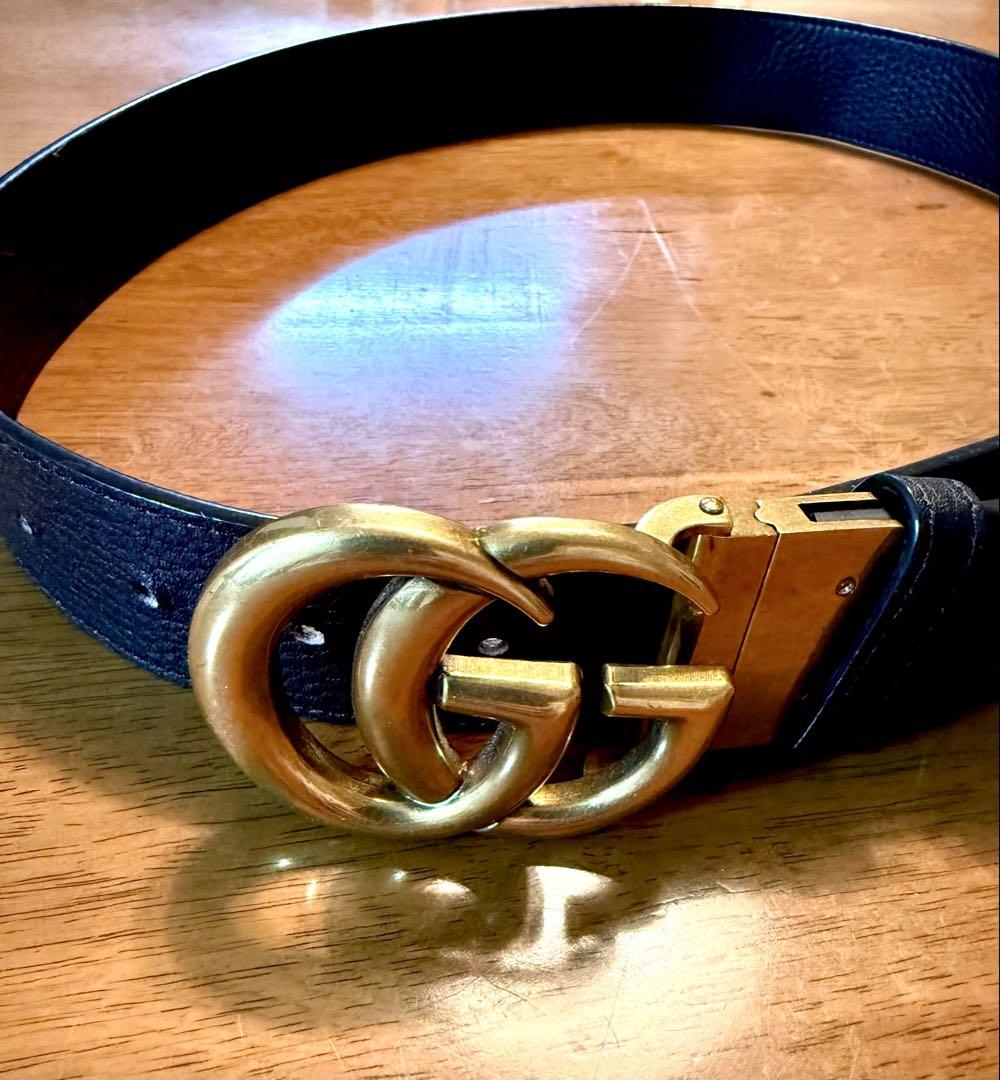 【超美品】GUCCI GGマーモント ベルト リバーシブル