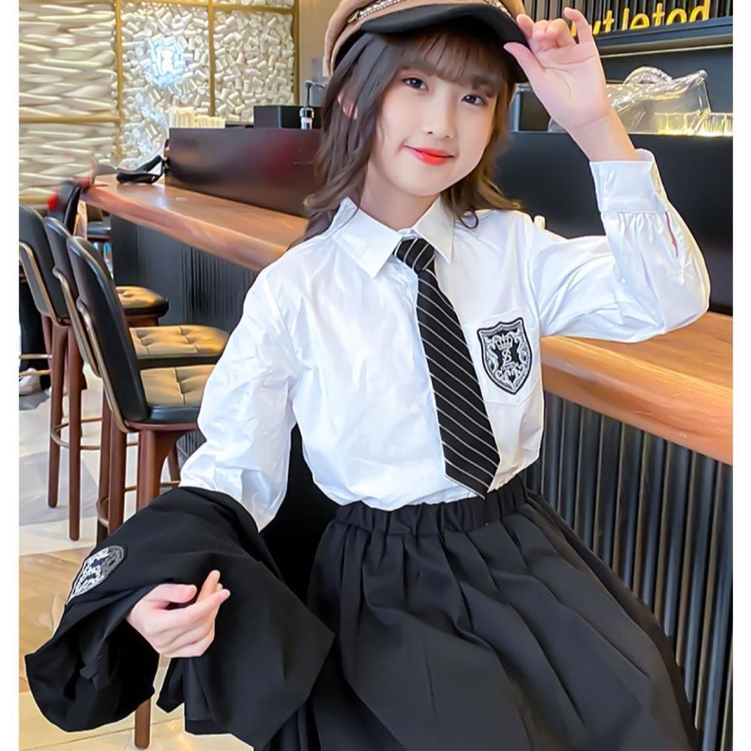 キッズ フォーマルスーツ 女の子 4点セット 130 卒服 制服 入園