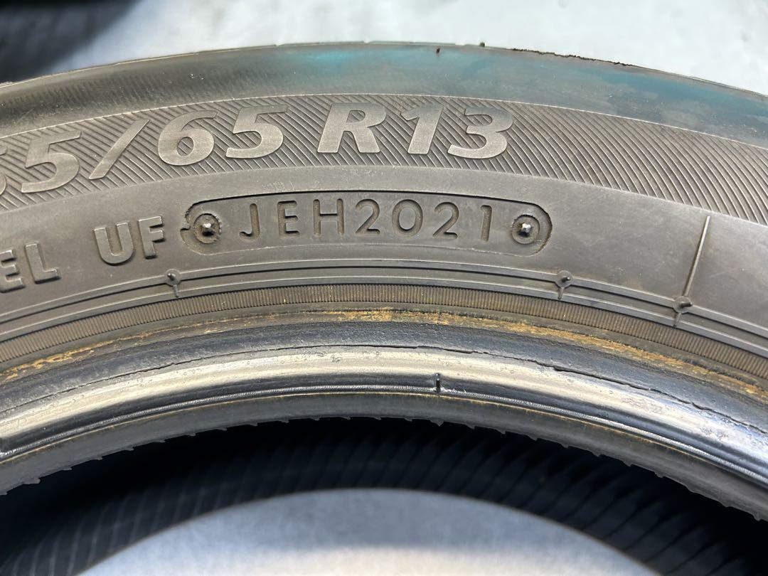 ⑤2022.2021年製155/65R13バリ山！中古タイヤ4本セット